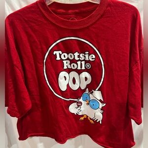 Tootsie Roll Pop Red Women’s Crop Graphic Tee